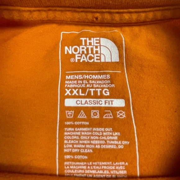 The North Face Logo Orange Tee 100% Cotton Men’s XXl - Picture 2 of 7